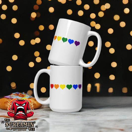 RAINBOW HEARTS MUG