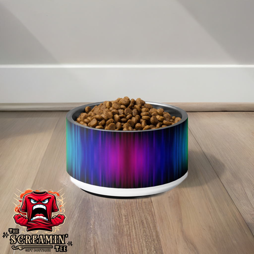 RAINBOW RADIOWAVES PET BOWL - 18OZ - The Screamin' Tee