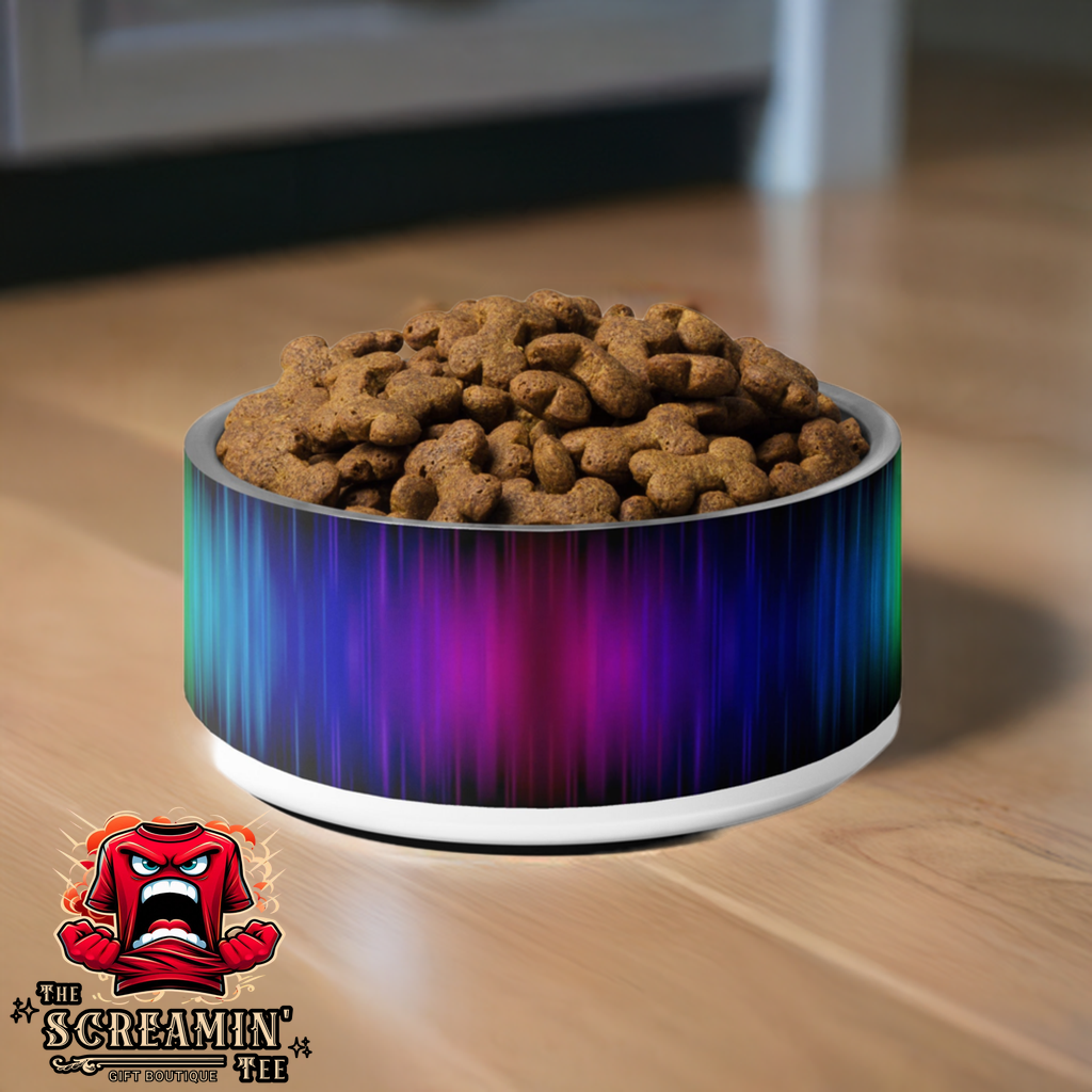 RAINBOW RADIOWAVES PET BOWL - 32OZ - The Screamin' Tee