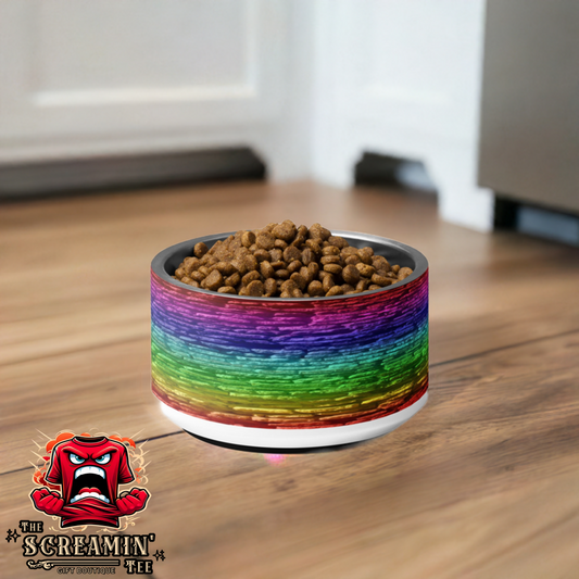 RAINBOW WALL PET BOWL - 18OZ - The Screamin' Tee