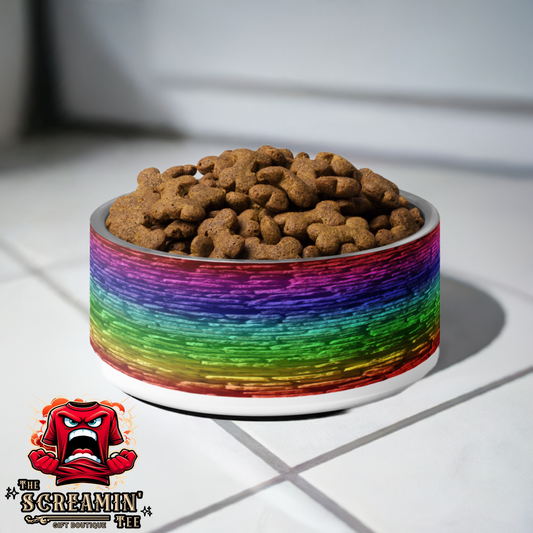 RAINBOW WALL PET BOWL - 32OZ - The Screamin' Tee