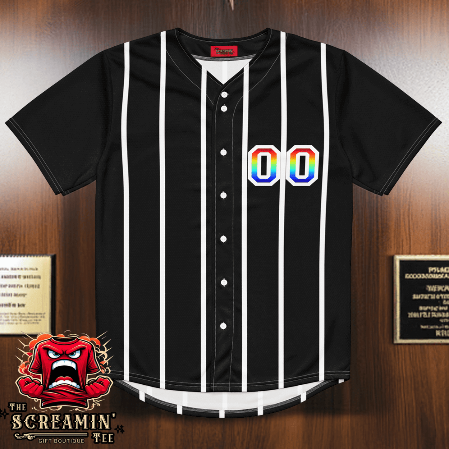 Rainbow Baseball Jersey | Black
