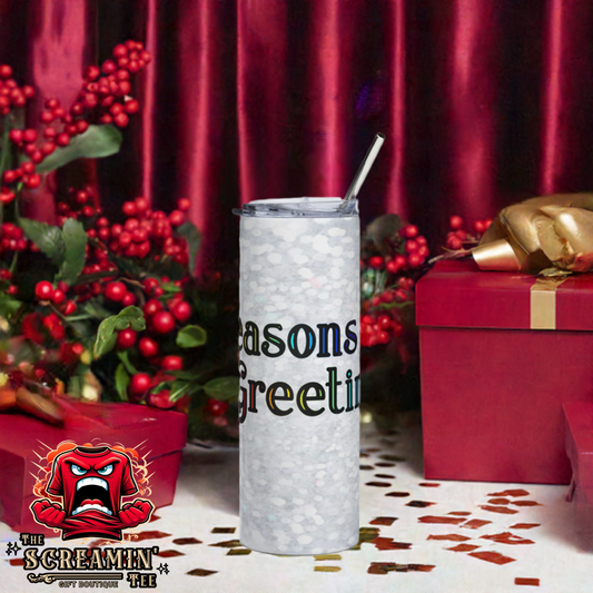 SEASONS GREETINGS TUMBLER - RAINBOW