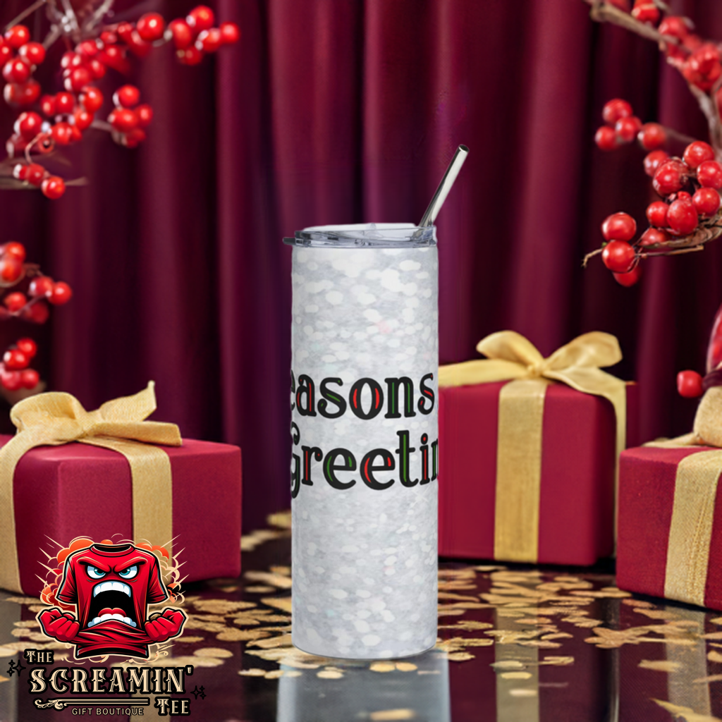 SEASONS GREETINGS TUMBLER - TRADITIONAL