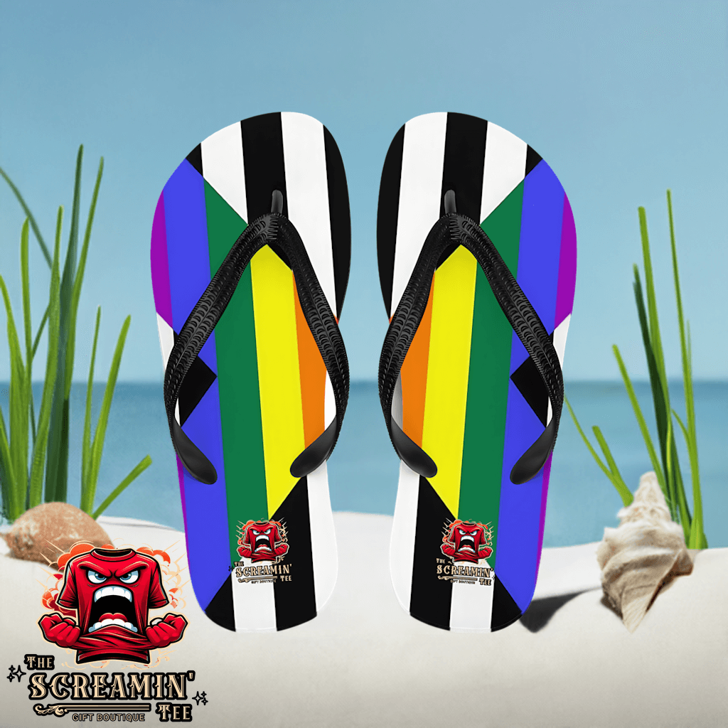 Straight Ally Pride Flip Flops