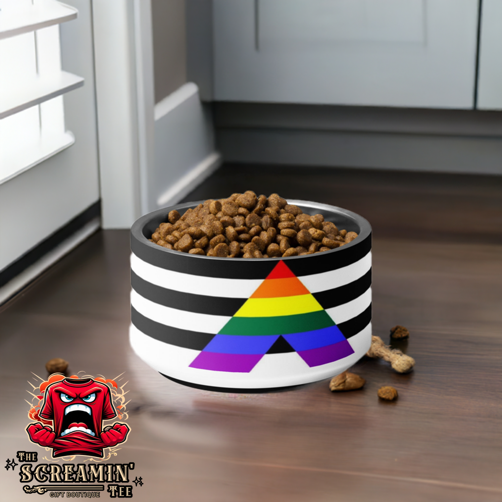 STRAIGHT ALLY PRIDE PET BOWL - 18OZ - The Screamin' Tee