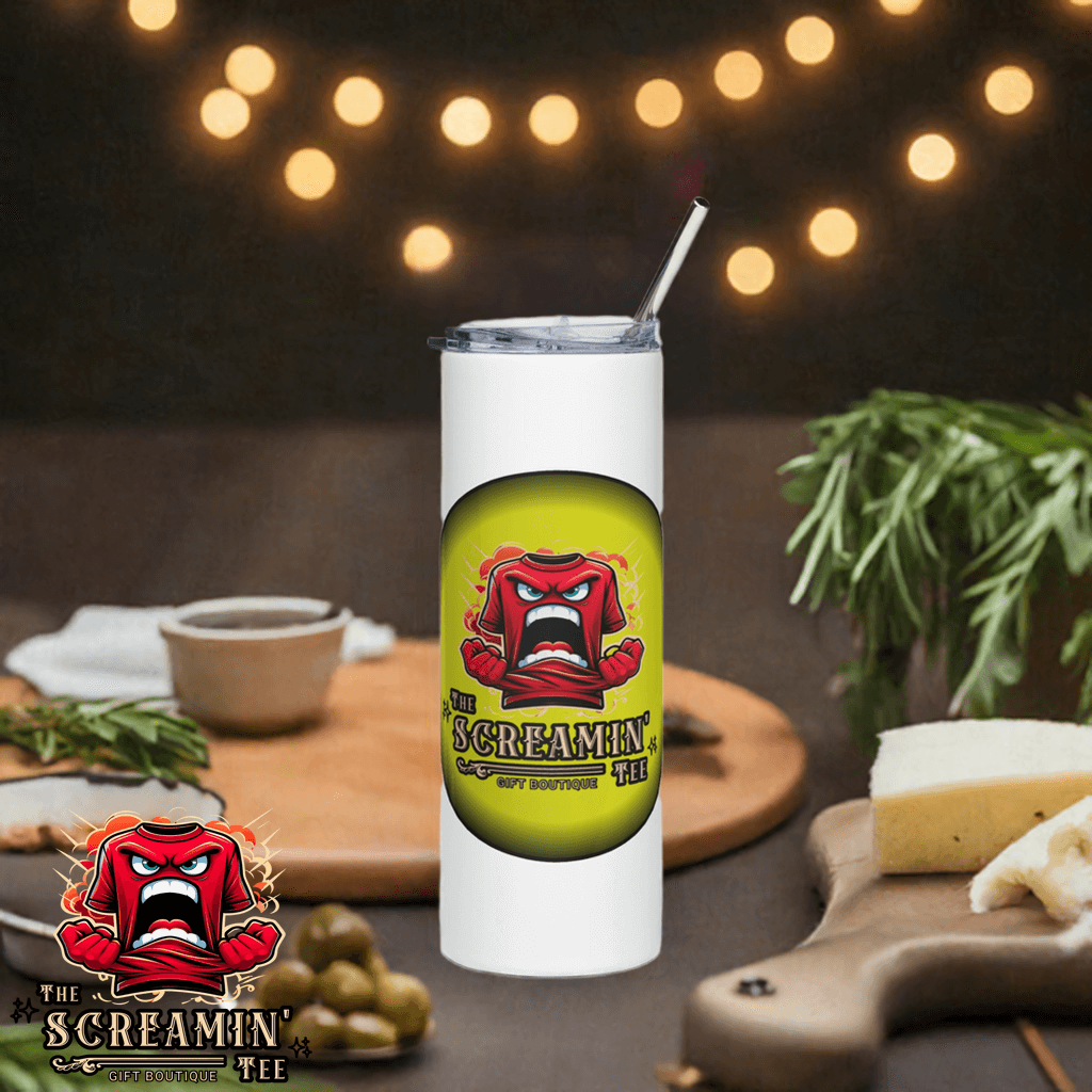 The Screamin' Tee Stainless Steel Tumbler | Citrine Logo (White)