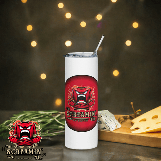 The Screamin' Tee Stainless Steel Tumbler | Ruby Logo (White)