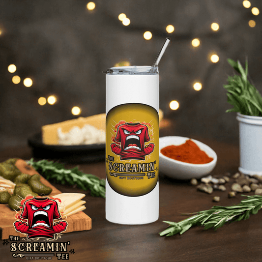 The Screamin' Tee Stainless Steel Tumbler | Topaz Logo (White)