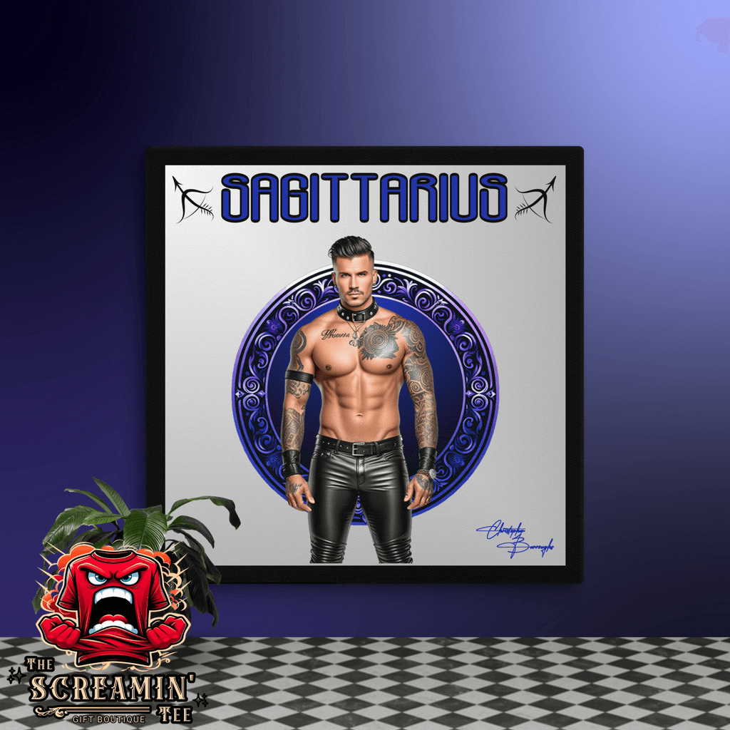 Haus Of Zodiac Canvas Art | Leatherman Dash (Sagittarius) featuring a masculine figure embodying Sagittarius.