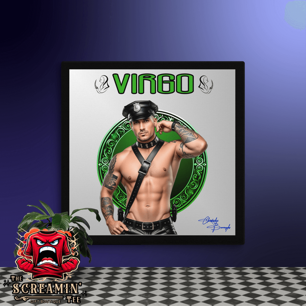 Haus Of Zodiac Canvas Art | Leatherman Griffin (Virgo) featuring a masculine figure in leather attire.