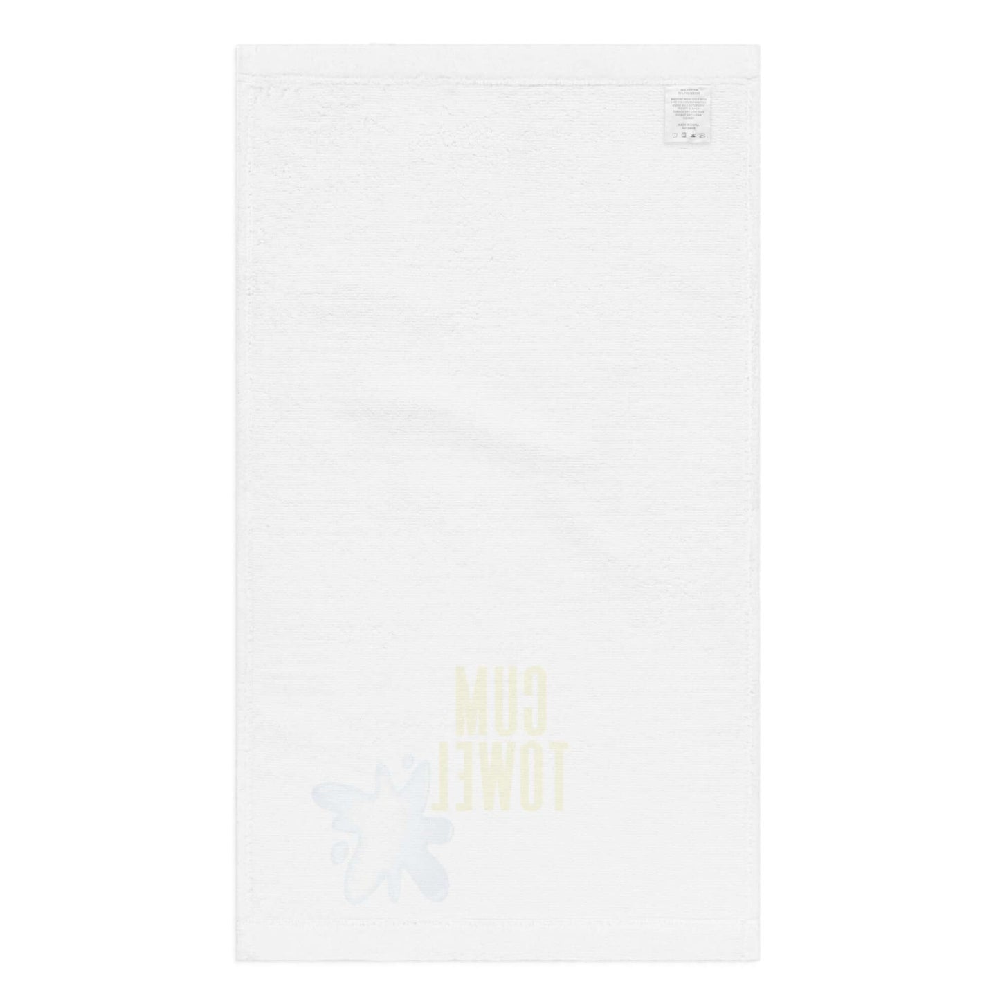 Cum Hand Towel | Citrine on White featuring vibrant design and soft absorbent cotton for stylish bathroom decor.