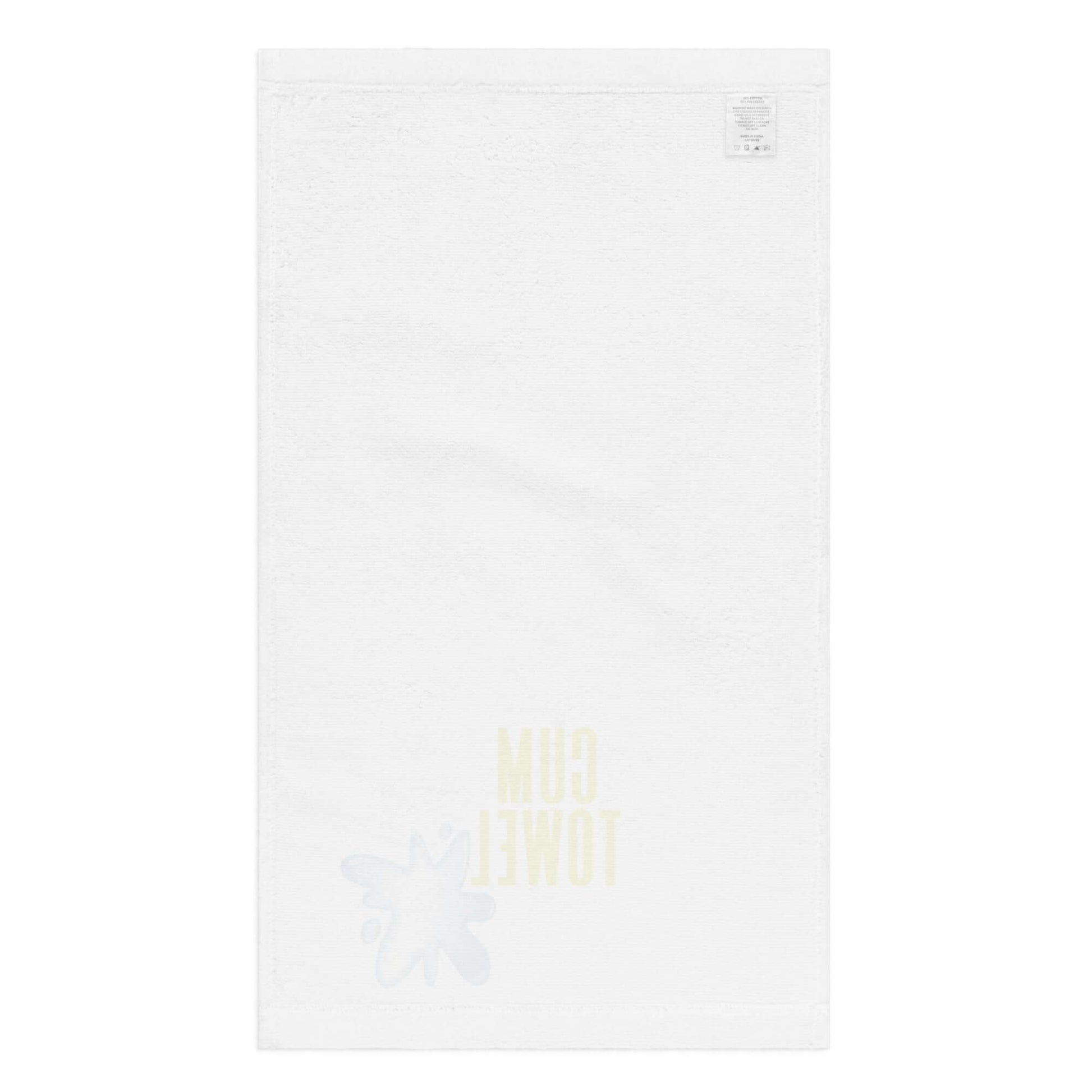 Cum Hand Towel | Citrine on White featuring vibrant design and soft absorbent cotton for stylish bathroom decor.