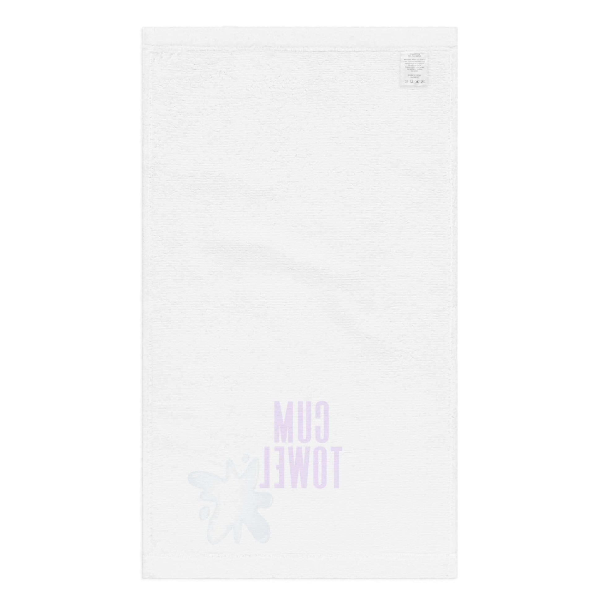 Cum Hand Towel | Tanzanite on White, soft cotton hand towel with vibrant print, perfect for stylish bathrooms.