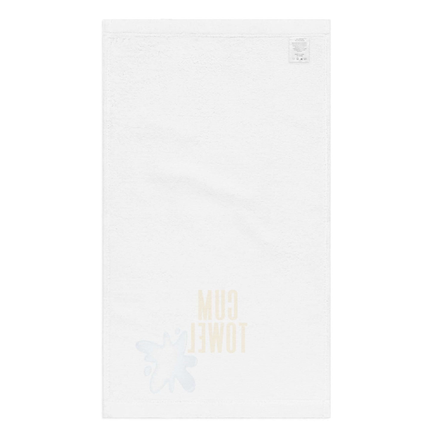 Cum Hand Towel | Topaz on White with soft polyester front and absorbent cotton back for stylish bathroom decor.