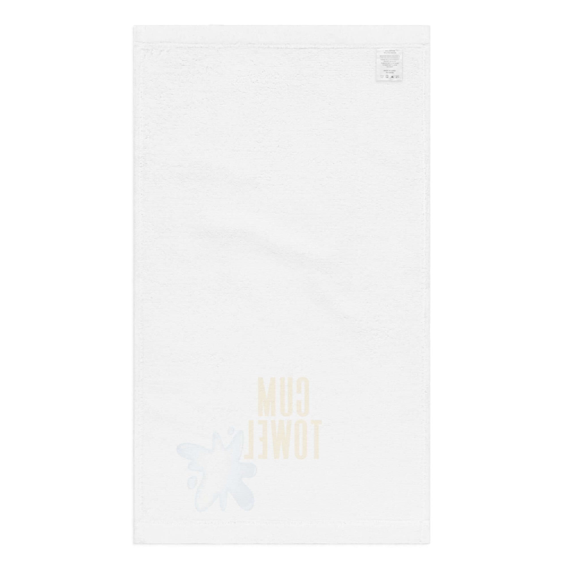 Cum Hand Towel | Topaz on White with soft polyester front and absorbent cotton back for stylish bathroom decor.