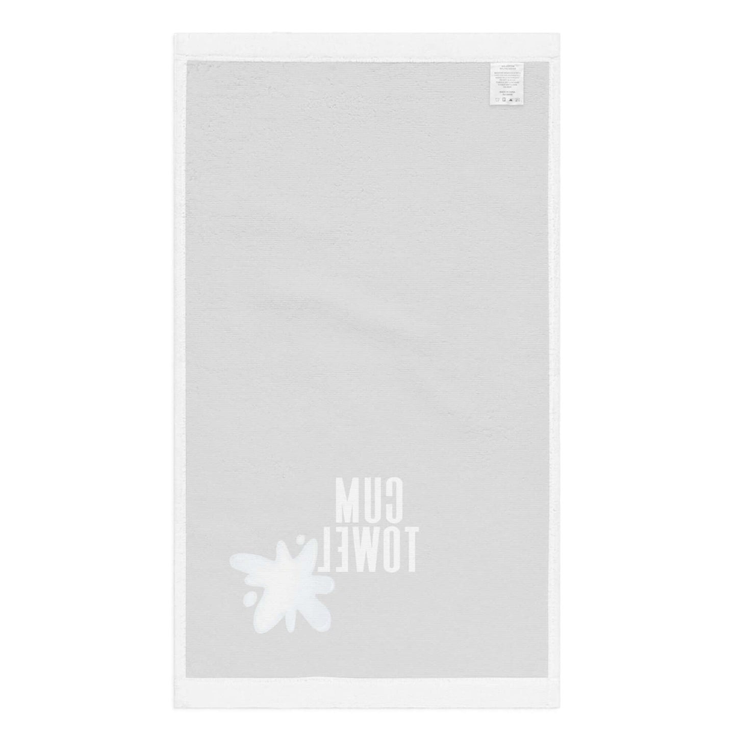 Cum Hand Towel | White on Black, soft and absorbent cotton towel featuring a vibrant design.