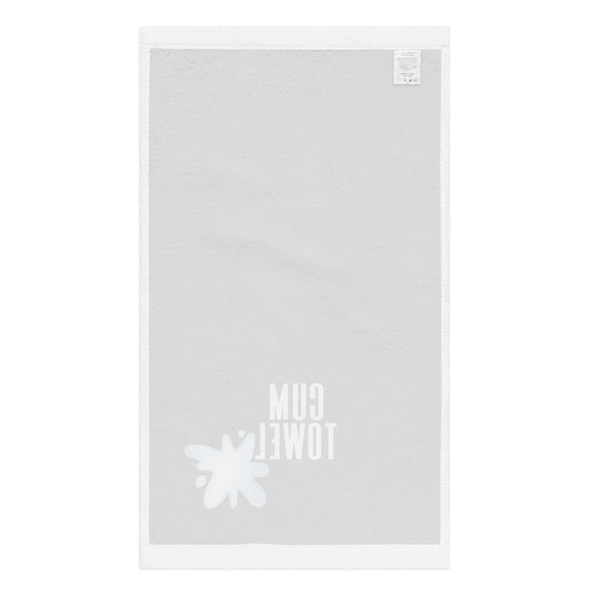 Cum Hand Towel | White on Black, soft and absorbent cotton towel featuring a vibrant design.