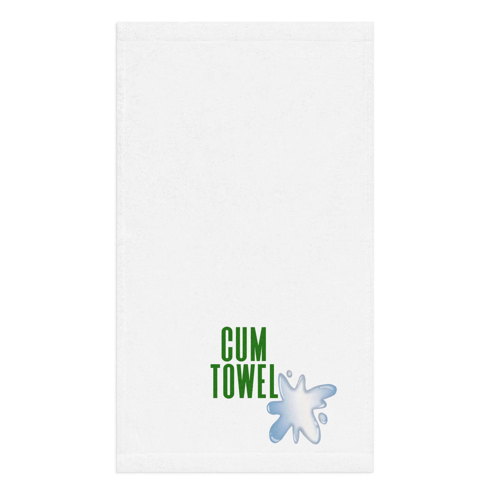 Cum Hand Towel | Emerald on White featuring a vibrant design and soft absorbent cotton for stylish bathroom decor.