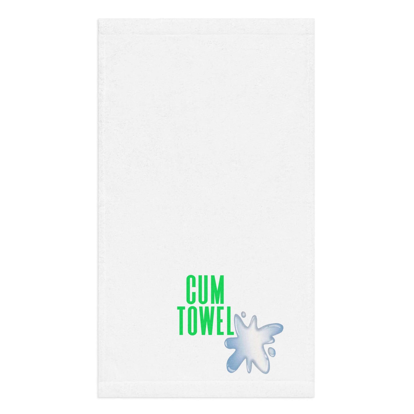 Cum Hand Towel | Peridot on White - Soft and absorbent towel with vibrant design and cozy cotton backing.