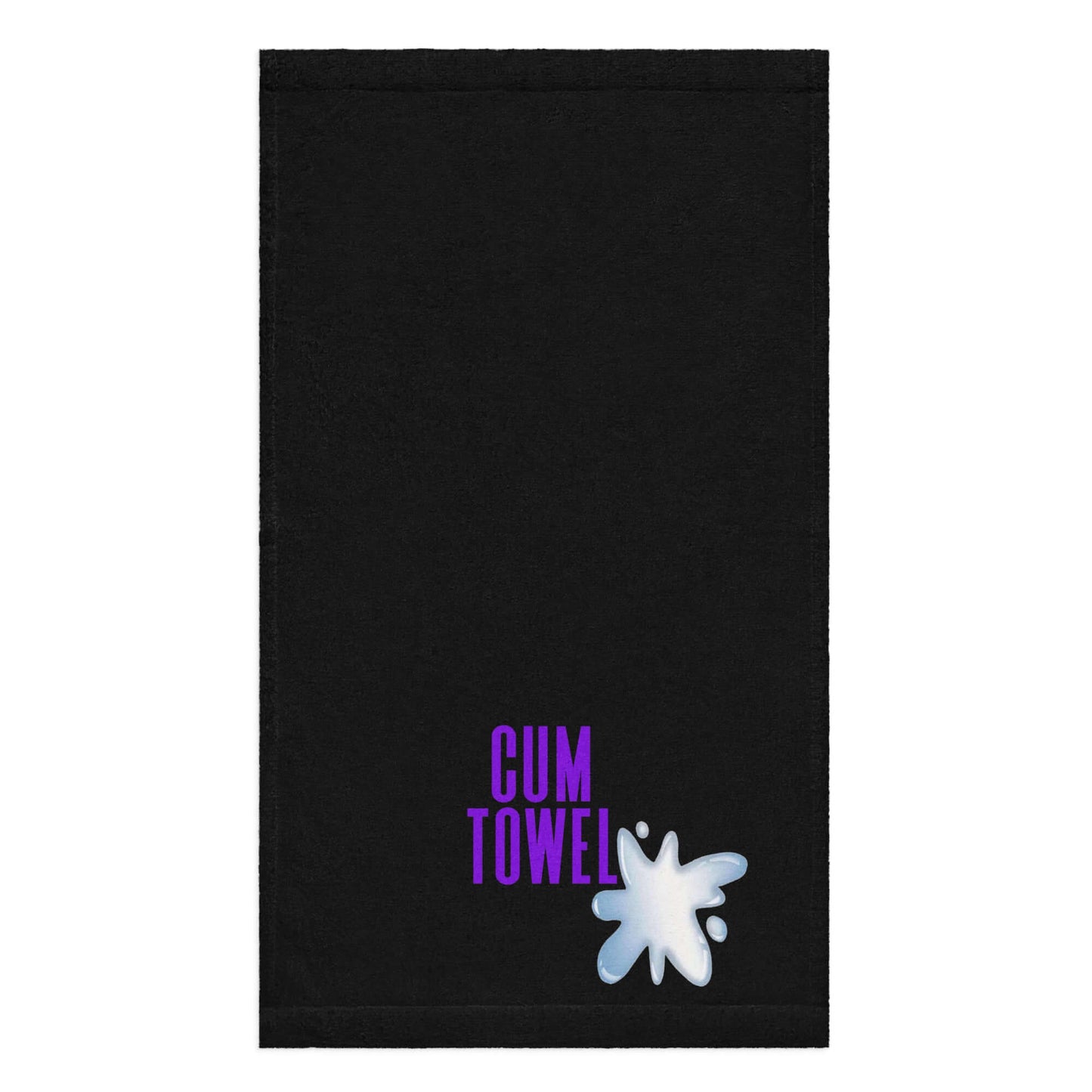 Cum Hand Towel | Tanzanite on Black featuring vibrant design and absorbent cotton for stylish bathroom decor.