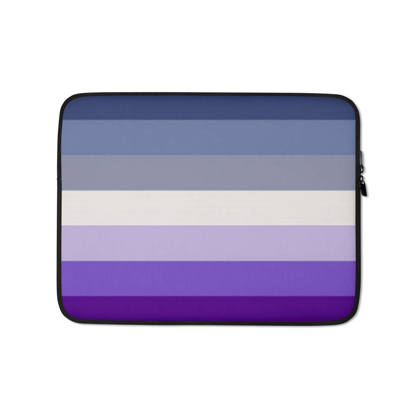 Butch Lesbian Pride Laptop Sleeve with stylish horizontal color stripes in shades of purple and blue.