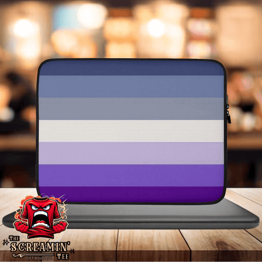 Butch Lesbian Pride Laptop Sleeve featuring a stylish color gradient design on a sleek laptop sleeve.