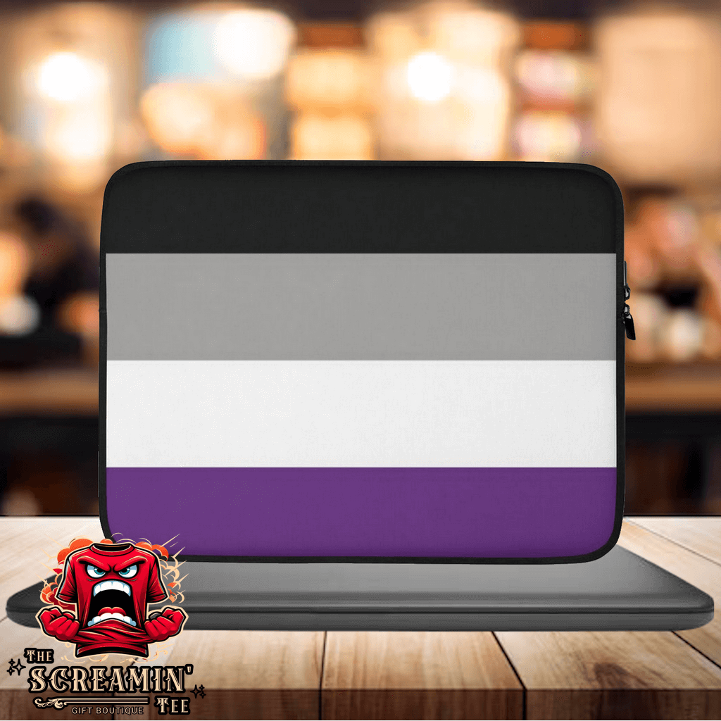 Asexual Demisexual Pride Laptop Sleeve featuring a colorful design to protect your laptop in style.