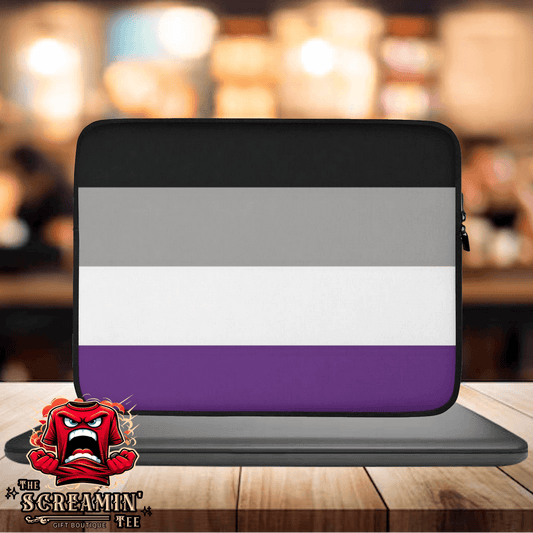 Asexual Demisexual Pride Laptop Sleeve featuring a colorful design to protect your laptop in style.