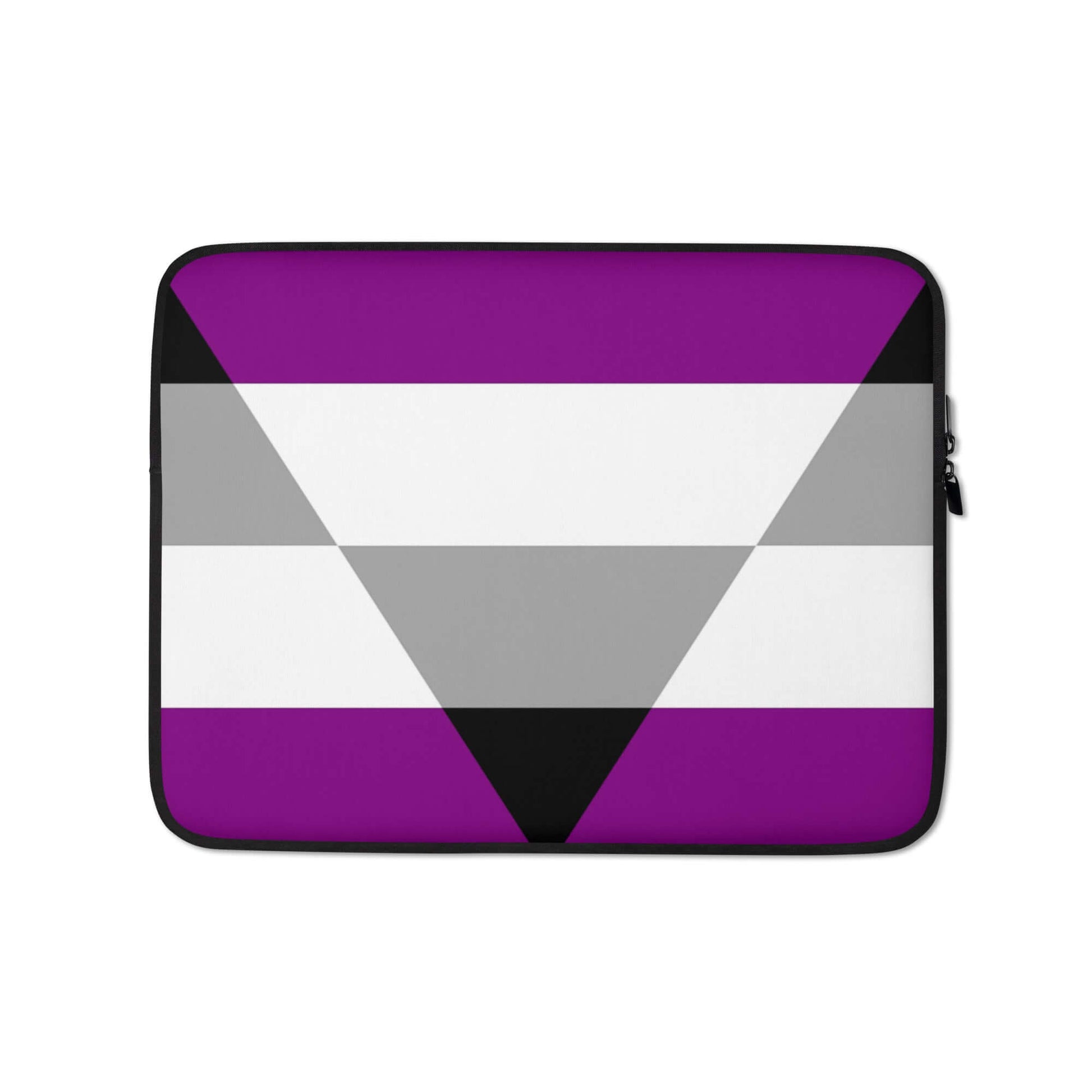 Aegosexual Pride Laptop Sleeve featuring the pride flag colors in a stylish design.