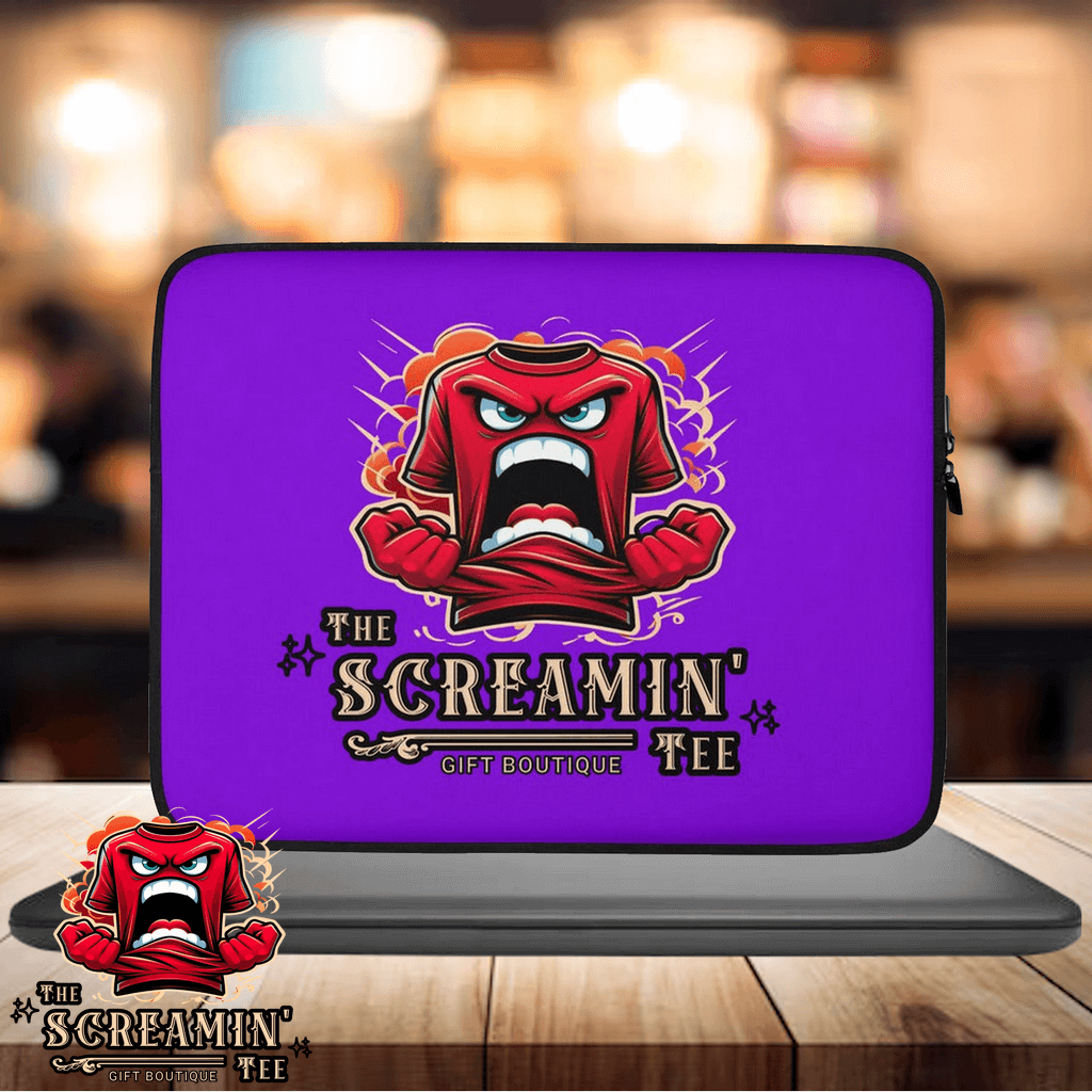 The Logo Laptop Sleeve | Tanzanite featuring vibrant purple design with a fierce graphic and padded protection.