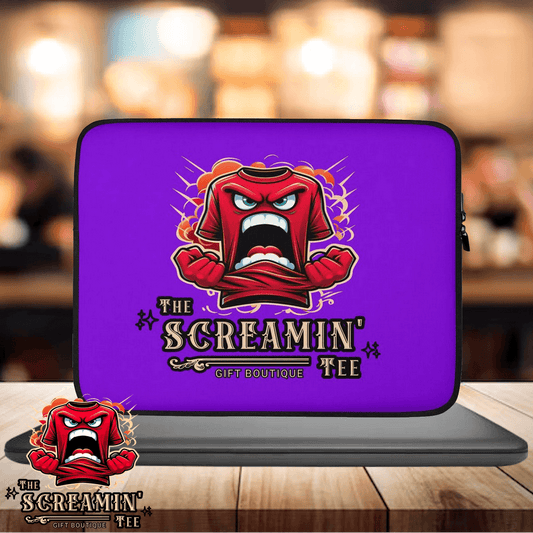 The Logo Laptop Sleeve | Tanzanite featuring vibrant purple design with a fierce graphic and padded protection.