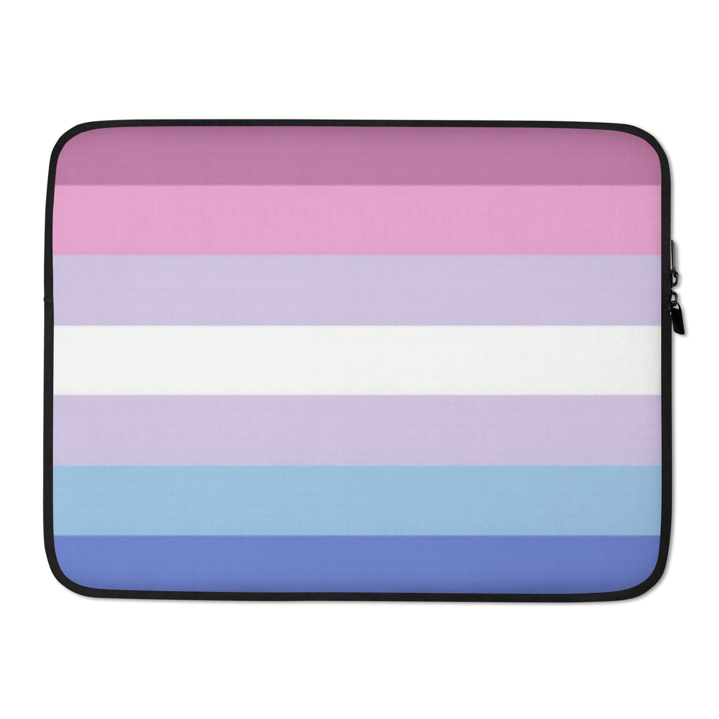 Bigender Pride Laptop Sleeve featuring colorful stripes design for style and protection.