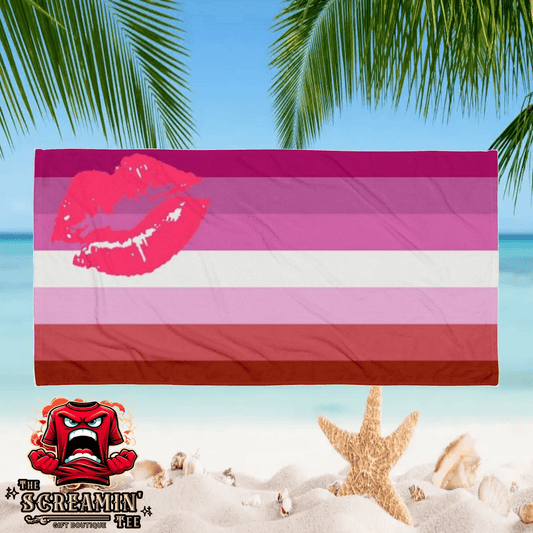 Lipstick Lesbian Pride Beach Towel