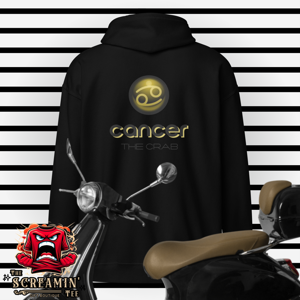 CABOCHON ZODIAC UNISEX ZIP HOODIE - CANCER - The Screamin' Tee