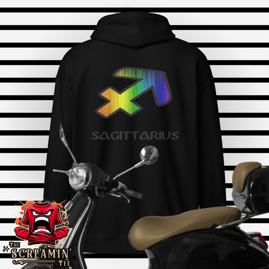 LGBTQ ZODIAC UNISEX ZIP HOODIE - SAGITTARIUS - The Screamin' Tee