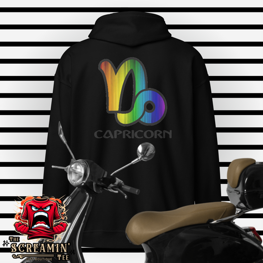 LGBTQ ZODIAC UNISEX ZIP HOODIE - CAPRICORN - The Screamin' Tee