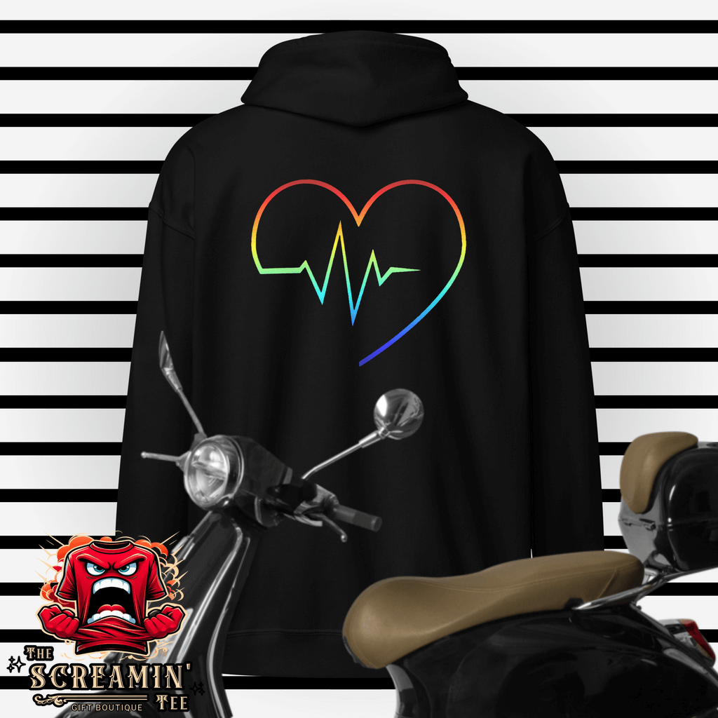 Rainbow Heartbeat Zip Hoodie