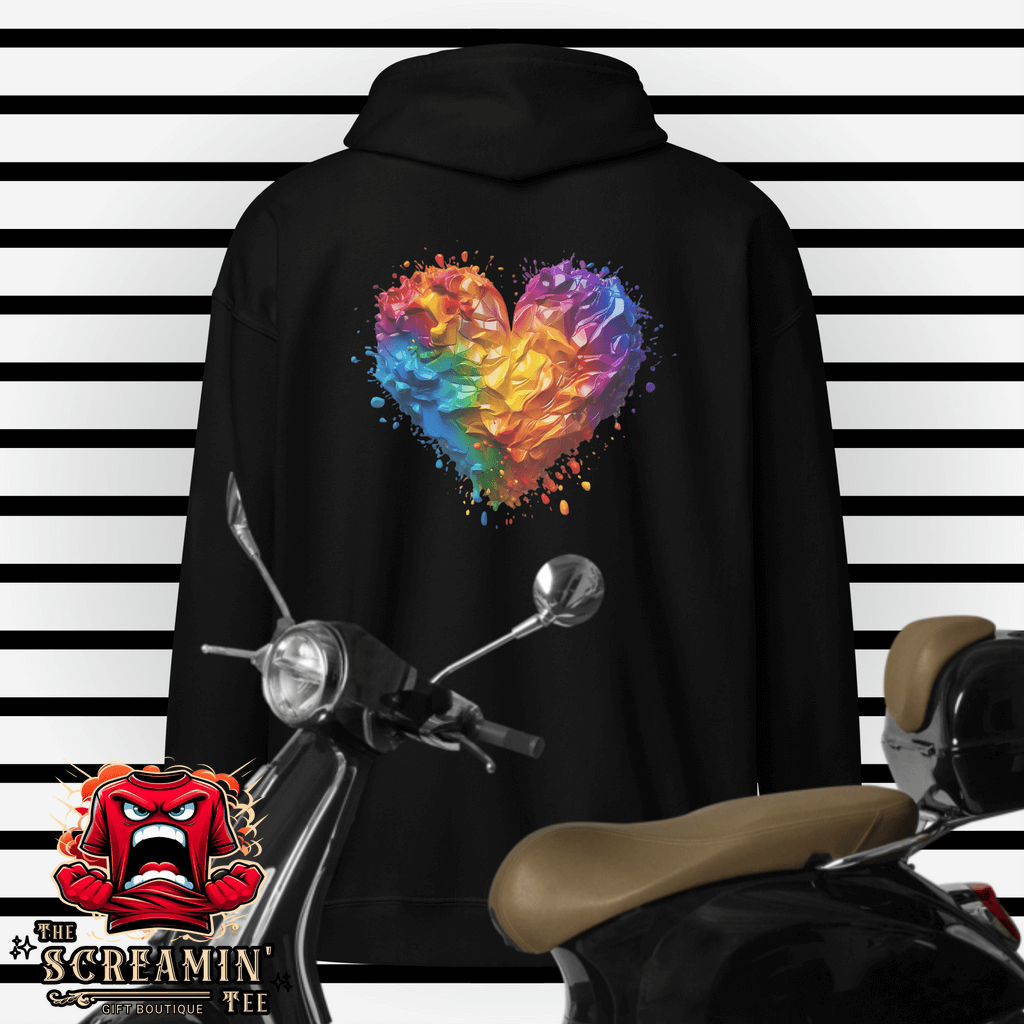 Acrylic Heart Zip Hoodie