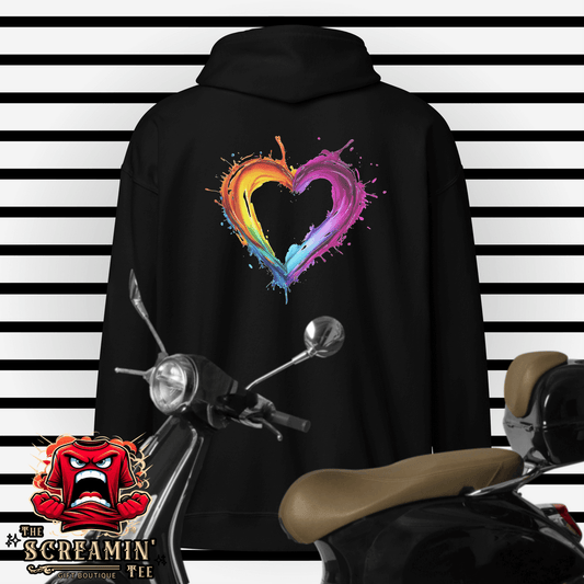 Painted Heart Zip Hoodie