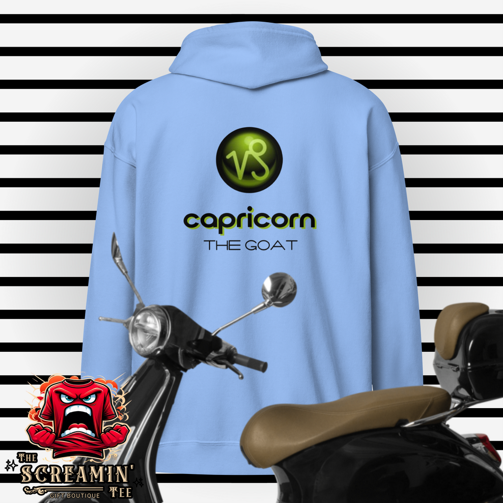 CABOCHON ZODIAC UNISEX ZIP HOODIE - CAPRICORN - The Screamin' Tee