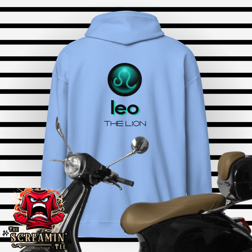 CABOCHON ZODIAC UNISEX ZIP HOODIE - LEO - The Screamin' Tee