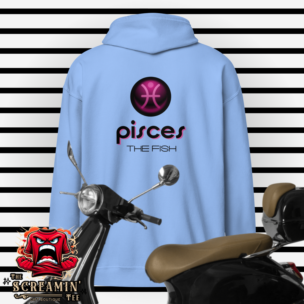 CABOCHON ZODIAC UNISEX ZIP HOODIE - PISCES - The Screamin' Tee