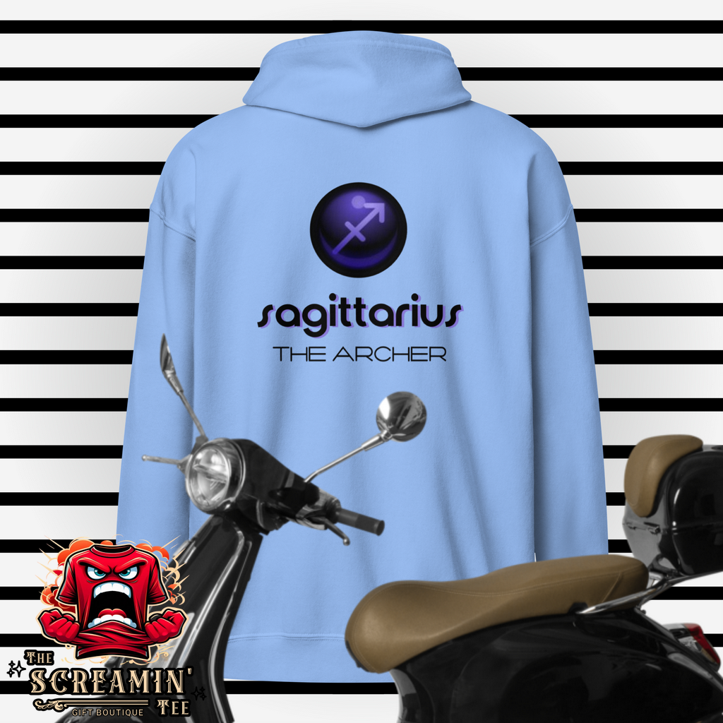 CABOCHON ZODIAC UNISEX ZIP HOODIE - SAGITTARIUS - The Screamin' Tee