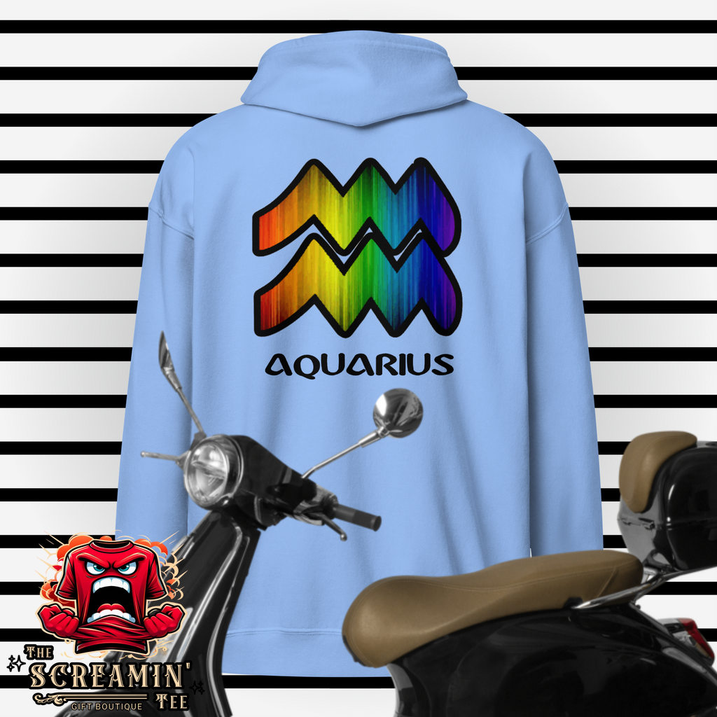 LGBTQ ZODIAC UNISEX ZIP HOODIE - AQUARIUS - The Screamin' Tee