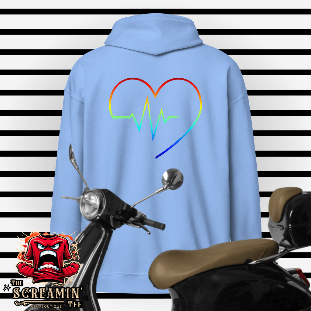 Rainbow Heartbeat Zip Hoodie