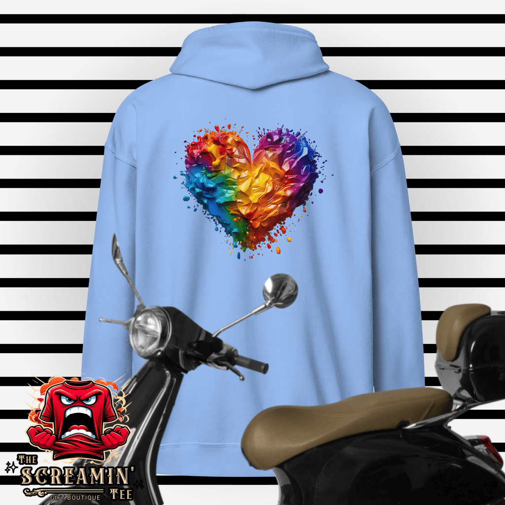 Acrylic Heart Zip Hoodie