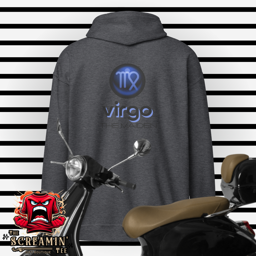 CABOCHON ZODIAC UNISEX ZIP HOODIE - VIRGO - The Screamin' Tee