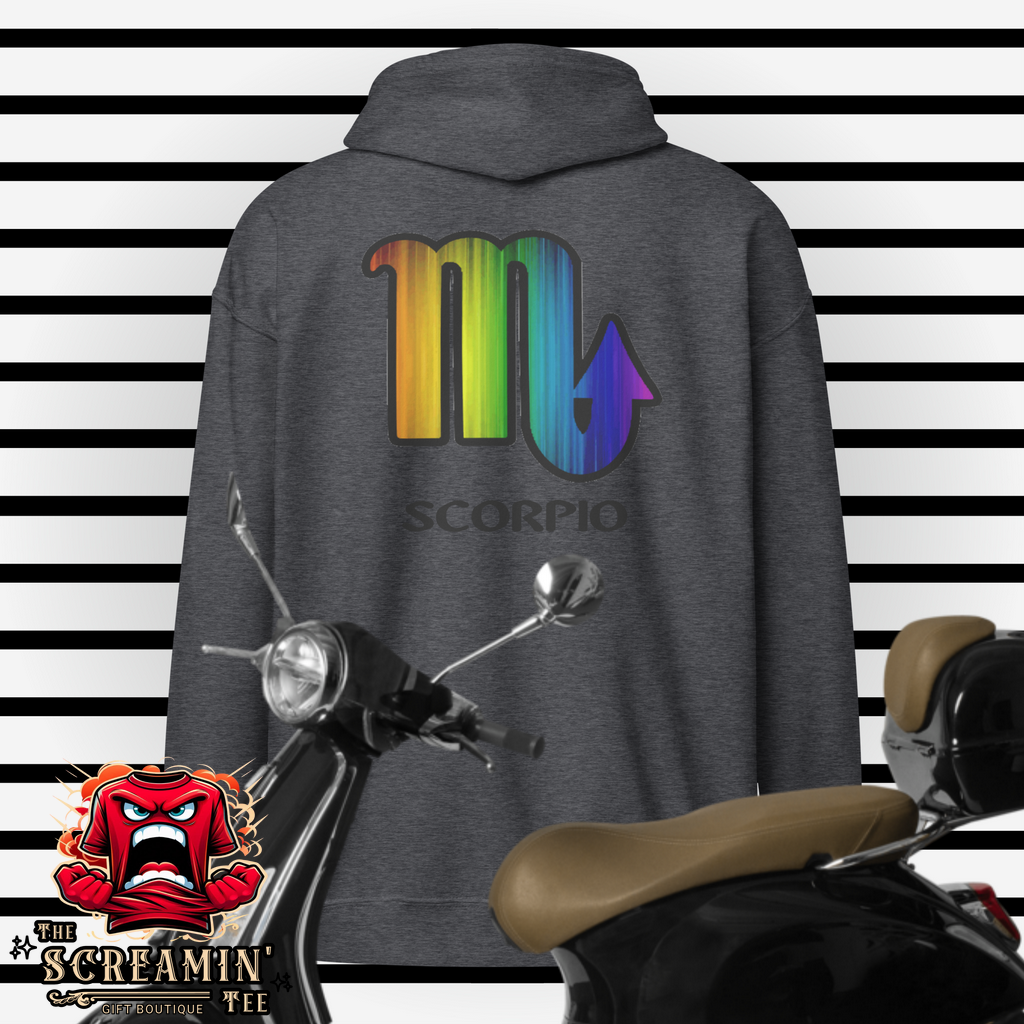 LGBTQ ZODIAC UNISEX ZIP HOODIE - SCORPIO - The Screamin' Tee