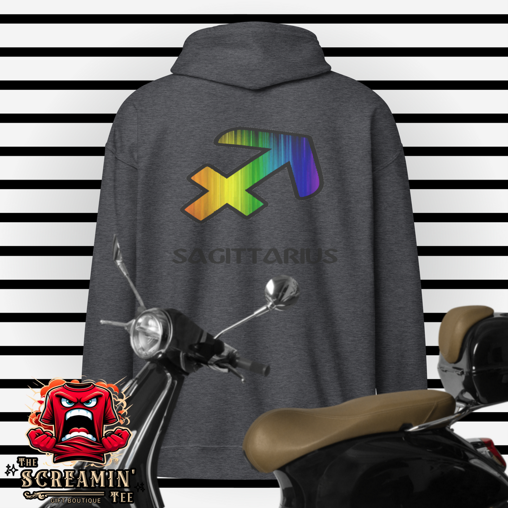 LGBTQ ZODIAC UNISEX ZIP HOODIE - SAGITTARIUS - The Screamin' Tee